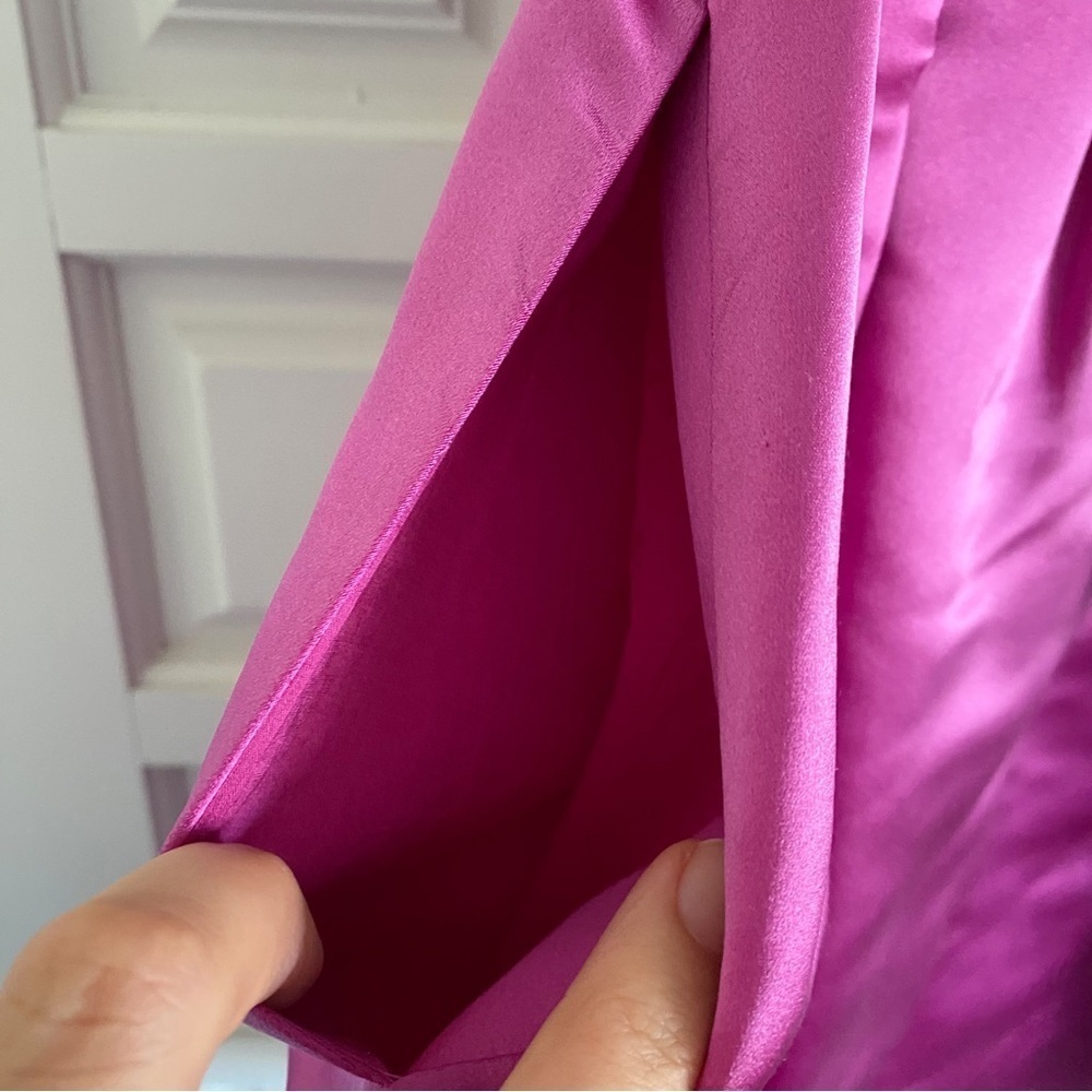 Moda International Pink 100% Silk Party Dress Halter Barbie Fit & Flare Size 2 - Picture 13 of 17